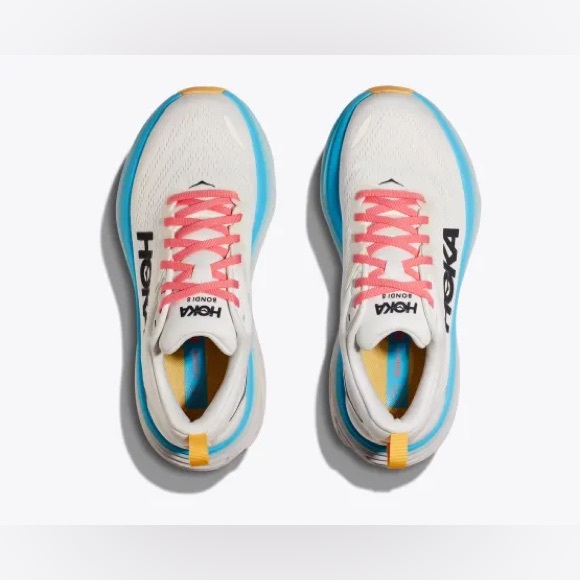 Hoka Bondi 8 Running Shoes in Blanc De Blanc/Swim Day Size 9.5 Women's - Picture 3 of 8